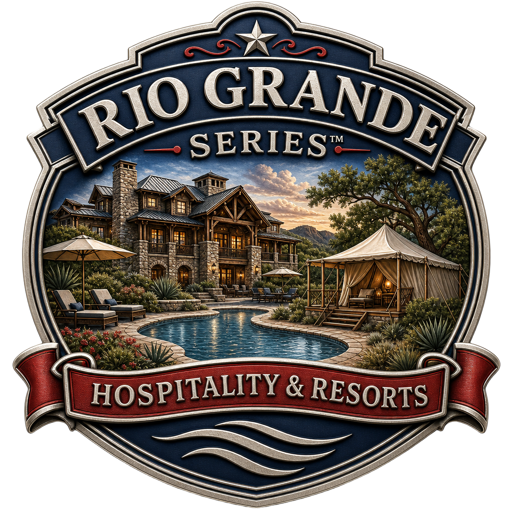 Rio Grande Series™ badge — Hospitality & Resorts: hotels, resorts, glamping, safari tents, spas, retreats and event venues