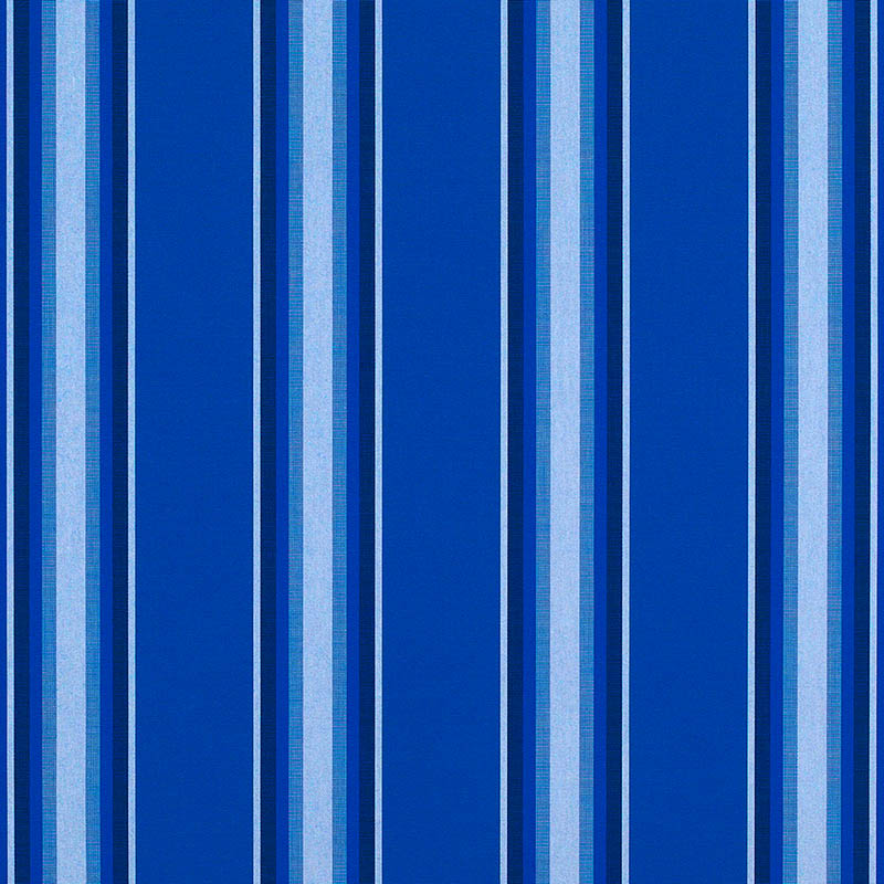 Sunbrella® Pacific Blue Fancy 4755 awning fabric with multi-width royal blue and white stripes