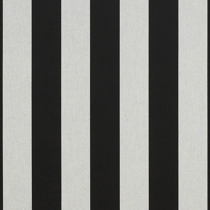 Sunbrella® Beaufort Black and White 6-Bar 5704 awning fabric with bold black and white stripes