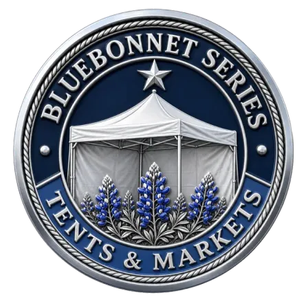 Bluebonnet Series™ badge — Tents, Vendor Booths & Outdoor Markets