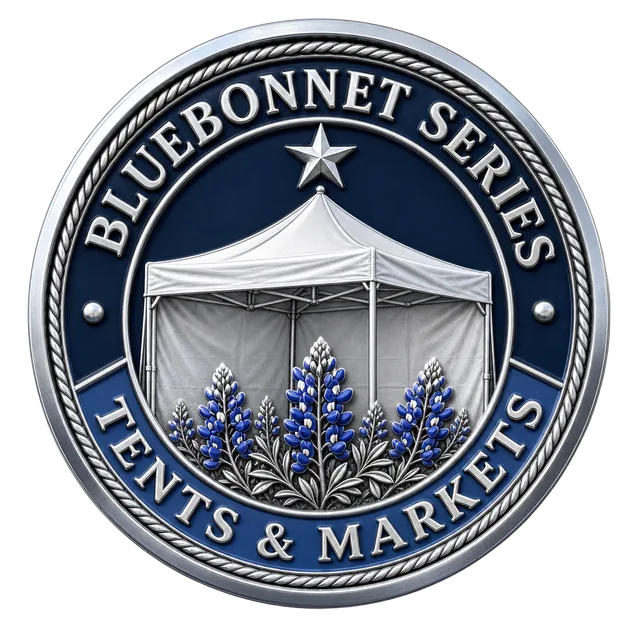 Bluebonnet Series™ badge — Tents, Vendor Booths & Outdoor Markets