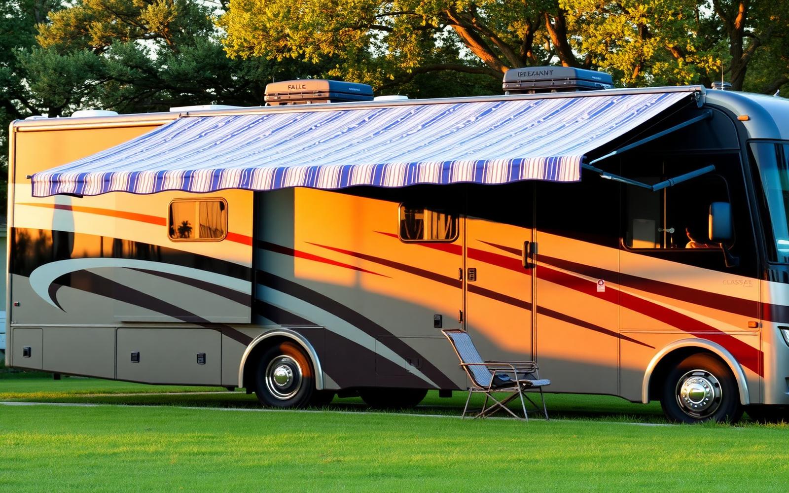 RV retractable awning shade
