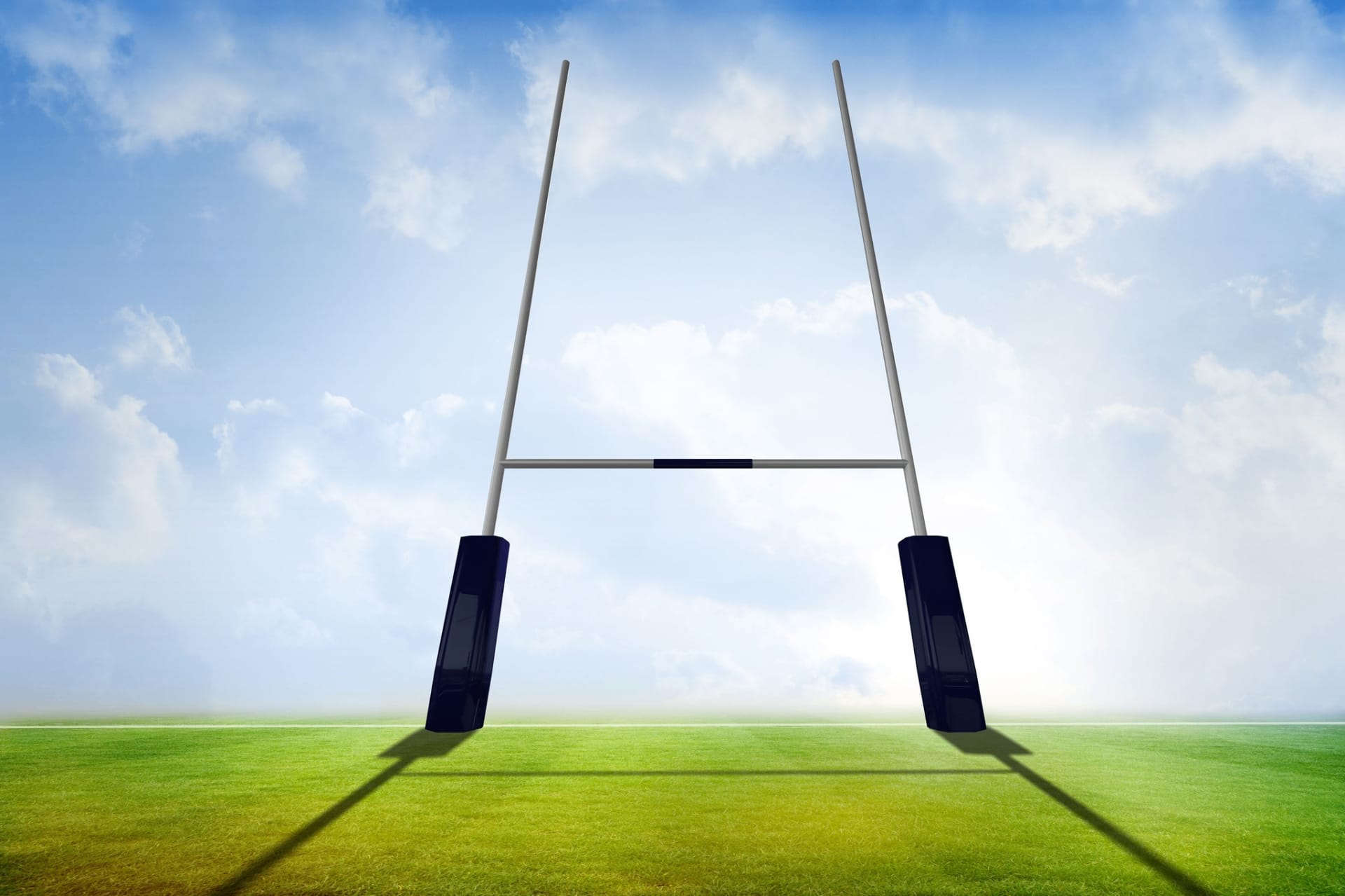 Padded football goalpost covers at a Texas school stadium