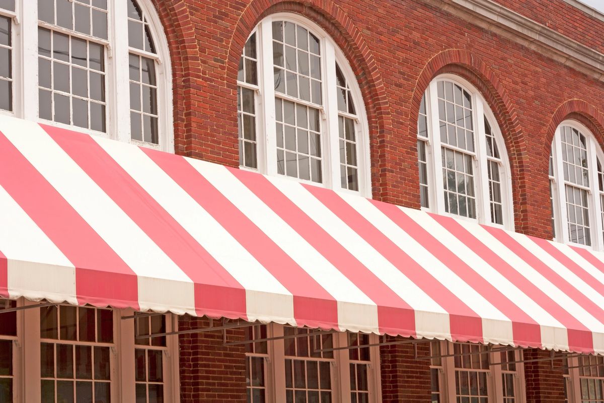 Commercial awning installation