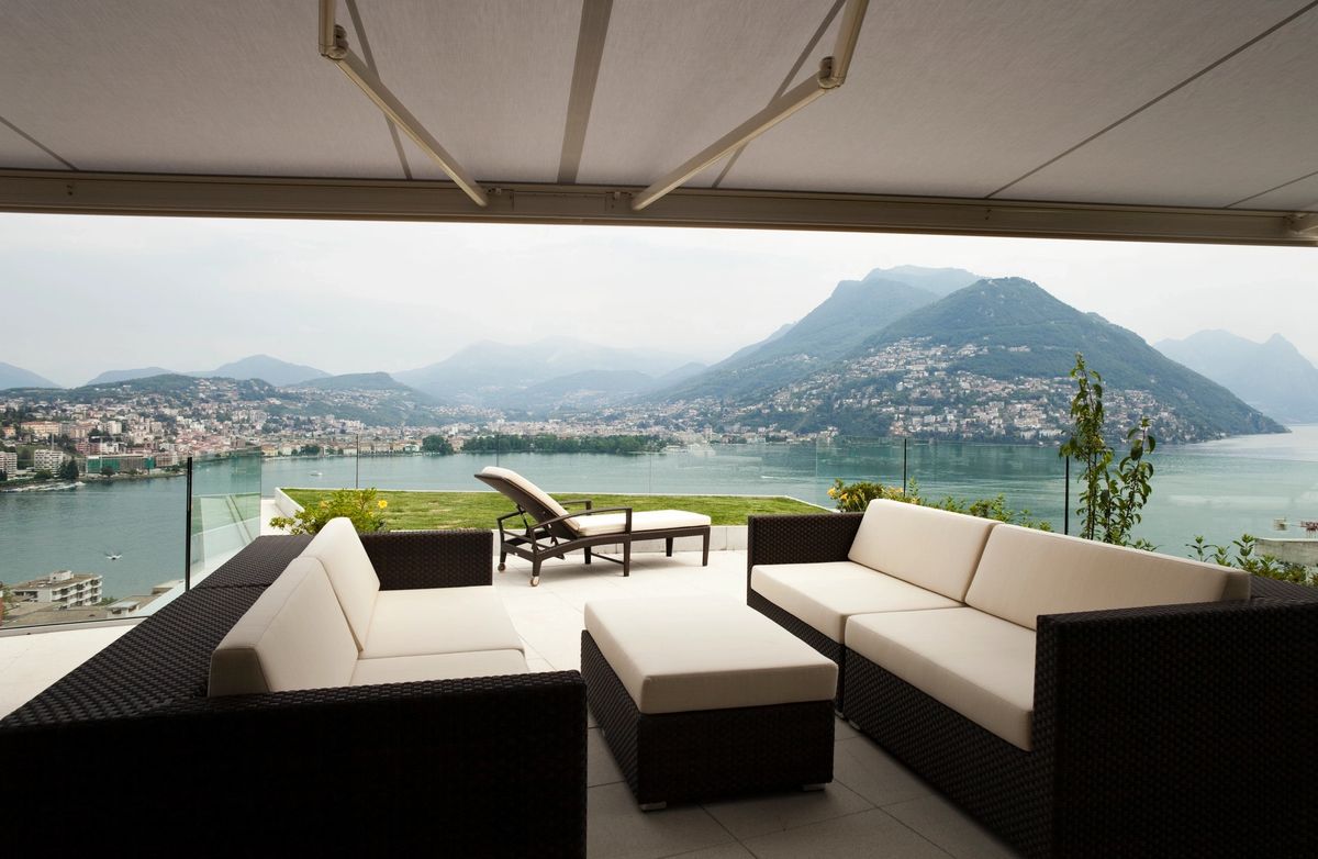 Porch shade and retractable awning
